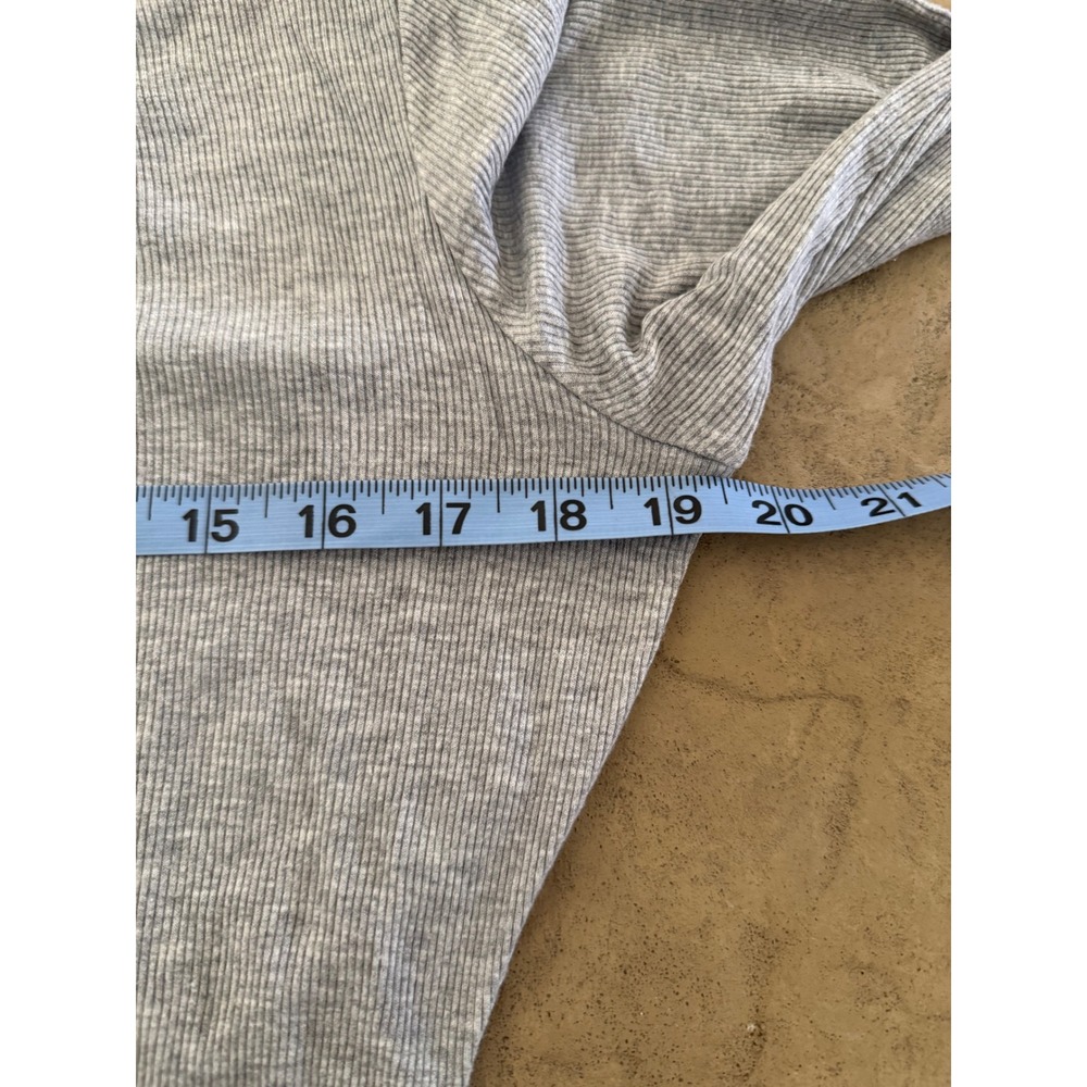 Splendid Womens Gray Ribbed Knit Pajama Set Long Sleeve Leggings Size Large - Picture 6 of 16